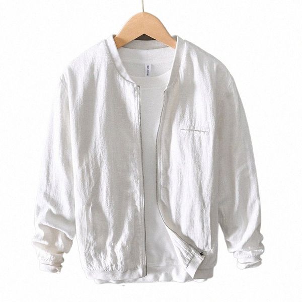 Nueva chaqueta de marca de lino informal de manga larga de diseñador italiano para hombre Fi Retro de doble capa gruesa Tops ropa Chaquetas chaqueta h652 #