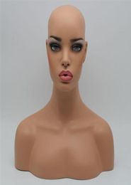 Nuevo elemento busto de cabeza de maniquí de fibra de vidrio negro realista para peluca de encaje y exhibición de joyas EMS 261C1088013