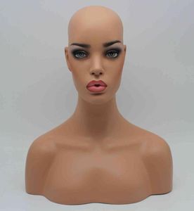 Nouvel article réaliste femelle femelle en fibre de verre mannequin buste de tête mannequin pour perruque en dentelle et bijoux affichage EMS Ship3607630
