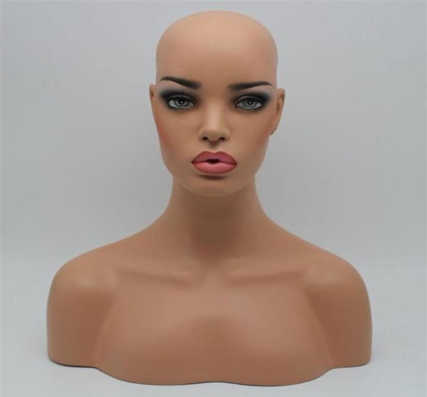 Nuevo artículo Busto de cabeza de maniquí fibraquín de fibra de vidrio realista para peluca de encaje y joyería EMS 261C5718627