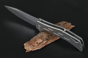 NIEUW JA13 BALLAARLAGEN KLIPPER Vouwmes D2 Stone Wash Blade Grijs TC4 Titanium legering Hendel EDC Pocket Knives