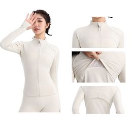 Nueva chaqueta Luu ropa yoga trajes de yoga para mujeres cepilladas con sujeción con capucha sportswear de entrenamiento con capucha de entrenamiento con bolsillos para al aire libre agujeros pulgares de pulgar