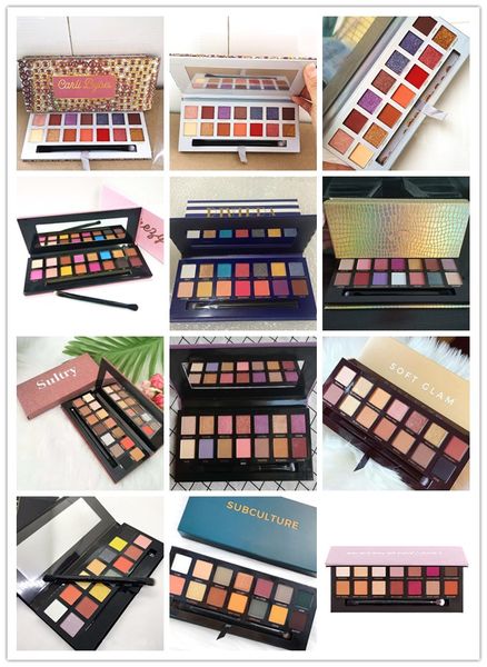 Paleta de maquillaje de sombras de ojos de 14 colores Colección Jackie Aina/Riviera/Sultry Sombra de ojos pigmentada en polvo de larga duración Cosméticos de belleza de ojos a prueba de agua Paletas de regalo