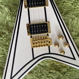 Nouvelle guitare électrique Jaksn V, Randy Rhoads V Flying, pièces dorées, livraison gratuite