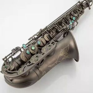 Nouveau Japon suzuki rétro Eb Alto Saxophone Unique mat noir nickelé Surface sculptée E plat Instrument Sax avec étui