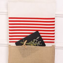 Nieuwe Japanse en Koreaanse marinewind meerlaagse hangtas met drie zakken, creatieve decoratieve stoffen opbergtas voor thuis, groothandel