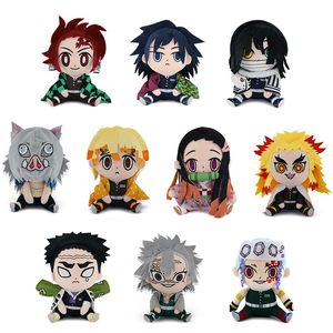 Nieuwe Japanse Anime Pluche Kawaii Demon Slayer Knuffels Pop Speelgoed Cartoon Zacht gevuld Tanjiro Kamado Nezuko Kamado Figuur Pop Peluche Cadeau voor kinderen Meisje Jongens 10 Stijlen