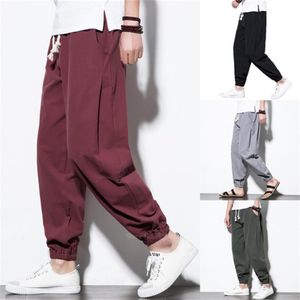 Nouveau pantalon de Style asiatique japonais pour hommes adulte Kimono Haori Vintage samouraï chinois mâle Leggings pantalon Maxi M-5XL184J