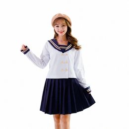 Nuevos japoneses coreanos Versi JK faldas trajes niñas plisadas media falda conjuntos de uniformes escolares Anime Cosplay Academy talla grande 4XL C9Nf #