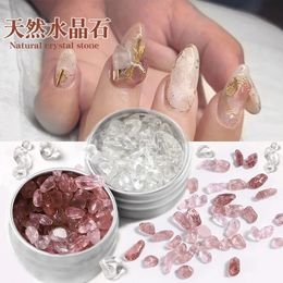 Nouveau japonais Natural ongles Amélioration de la pierre cristalline Bijoux de fraise cristal cristal Blanc Moish rouge Stone écrasée irrégulière DI