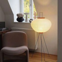 Nueva lámpara de té japonesa noguchi isamu lámpara de papel de arroz lámpara de diseño de lámpara de estudio de dormitorio simple lámparas de mesa de diseñador