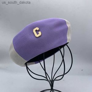 NOUVEAU Japonais Printemps Été Chapeau De Mode Marée Lettre C Artiste Béret Femmes Peintre Chapeau Vintage Filles Bérets Femme Chaud Marche Cap L230523