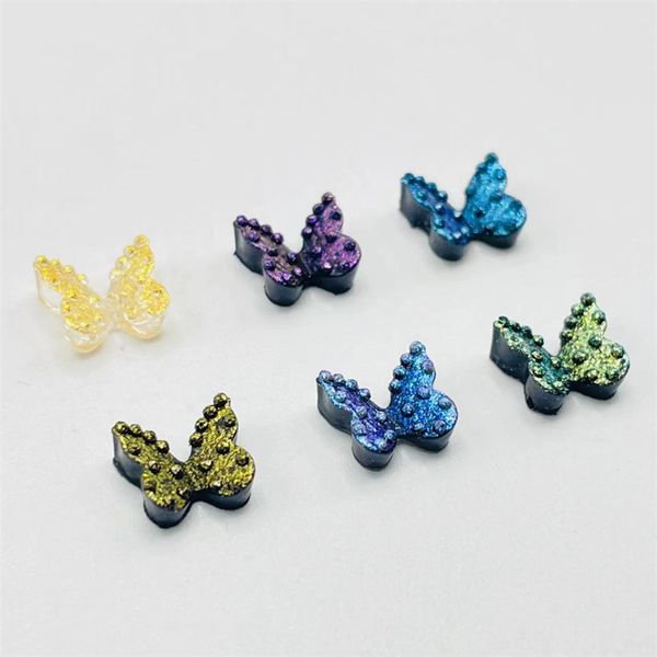 Nouveau Style japonais papillon Nail Art bijoux lumière luxe Style paillettes 3D résine fond plat papillon ongles bijoux à bricoler soi-même