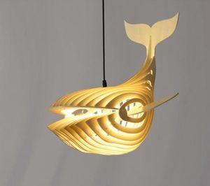 Nieuwe Japanse stijl lichten walvis kroonluchter houten kunst visvormige eetkamer hanglampen slaapkamer lichten myy
