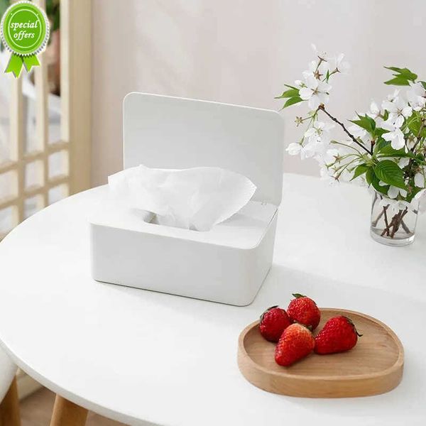 Nueva caja de pañuelos japonesa, cubierta de plástico, caja de papel higiénico, caja de máscara, caja de servilletas, caja dispensadora de papel de seda para el hogar y el coche con estilo Simple