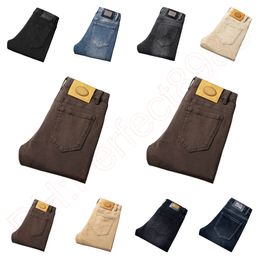 Nieuwe jeans chino broek broek heren broek stretch herfst winter dichtbij jeans katoenen broek gewassen rechte business casual K6070-1