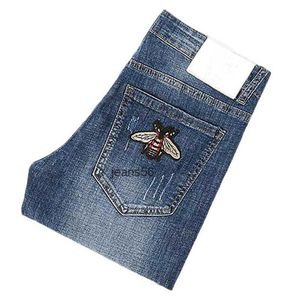 Nouveau JEANS pantalon chino pantalon homme pantalon Stretch automne hiver jean près du corps pantalon en coton lavé droit affaires décontracté petite abeille broderie G8080G