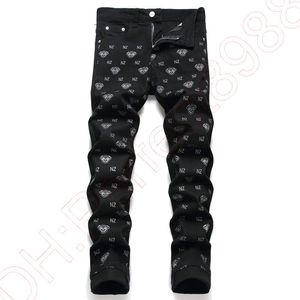 Nieuwe JEANS chino broek herenbroek Stretch nauwsluitende broek gewassen recht Skinny Borduursel Patchwork Gescheurd heren Trend Merk Motor JEANS-G21