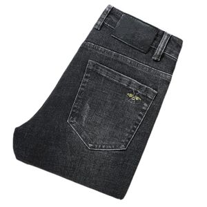 Nouveau JEANS chino Pantalons pantalons pour hommes Stretch Automne hiver jeans moulants pantalons en coton lavé droit affaires décontracté Petite Abeille broderie G8089G