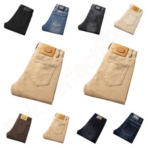 Nieuwe jeans chino broek broek heren broek stretch herfst winter close passende jeans katoenen broek gewassen rechte zakelijke casual K6070-3