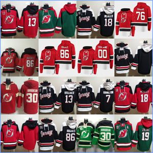 New Jersey''devils''hoodie 86 Hughes 7 Hamilton 18 Mercer 13 Hischier 76 Subban 19 Zac 30 Brodeur Custom Hockey Jerseys Heren Dames Jeugd