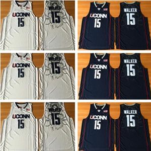 Nieuwe truien basketbaltrui uconn Huskies 15 Kemba Basketball Walker College Basketball Jerseys University Draagt ​​Navy White Men NCAA stitc