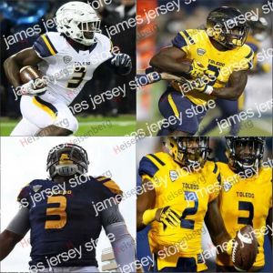 NIEUWE Jerseys Custom Toledo voetbalshirt NCAA College Diontae Johnson Logan Woodside Eli Peters Carter Bradley Sh