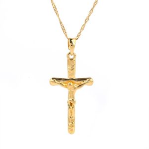 Nieuwe Jesus Cross Hanger Ketting Goud Kleur Mode Mannen Ketting Geschenken Necklace217f