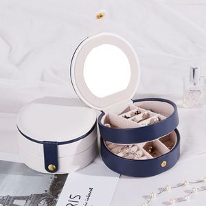 Nueva caja de joyería simple pequeña caja de almacenamiento de joyería pendientes anillo collar estuche de almacenamiento cosméticos de viaje organizador de belleza contenedor Y1113