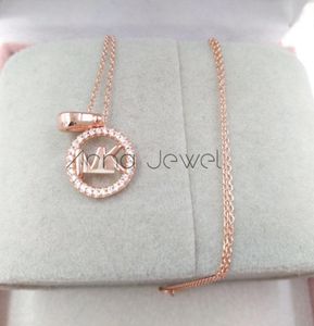 Nieuwe sieraden Vriendschap M Style Rose Gold 925 Sterling Silver Initiële kettingen voor vrouwen Stringketens Hangsets Verjaardagscadeaus2446575