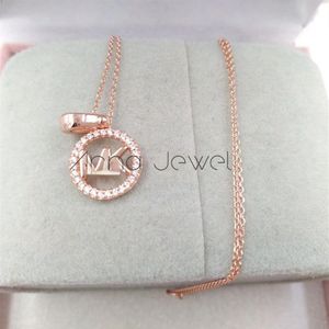 Nouveaux bijoux d'amitié style M en or rose 925 colliers initiaux en argent sterling pour femmes chaînes à cordes pendentif ensembles cadeaux d'anniversaire206a