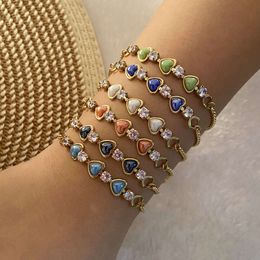 Bracelet de Niche en acier inoxydable, nouveau bijou léger, amour, plein de diamants, geste, B458