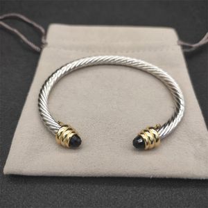Nouveau bijoux Bracelet Bracelet Câble filaire bracelets en or dy pour les dames Bangle Men de bijoux Bijoux de luxe ouverture ZH153 E4