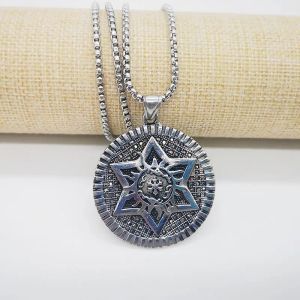 Nieuwe Joodse sieraden Magen Davidster hanger ketting 2 tone antieke 14K witgoud Israël antieke zilveren ketting voor mannen