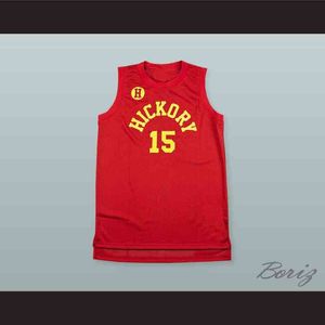 nuevo Jimmy Chitwood 15 Hickory Hoosiers High School Basketball Jersey-1custom Cualquier nombre Cualquier número