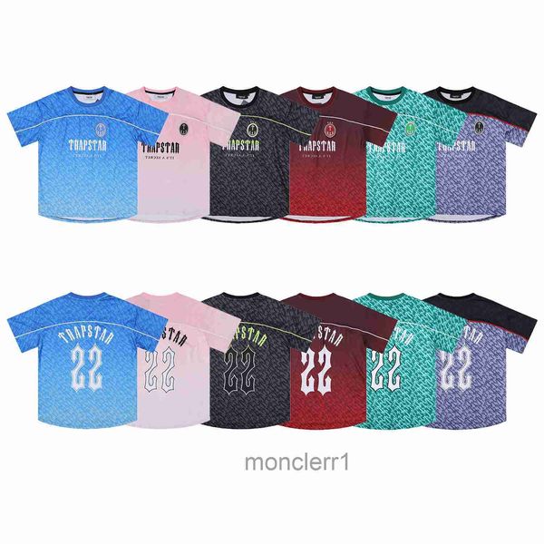 New Jin Fashion Diseñador para hombre Camisa Trapstar London Monogram Football Jersey Gradient Sport Camiseta de juego de manga corta de secado rápido para hombres y mujeres S-xl Yy F5AK F5AK