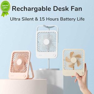 New JISULIFE Small Desk Fan Ultra Quiet Table Fan USB Rechargeable Strong Airflow Cooling Fan With 4 Speed Powerful Wind Offices Fan