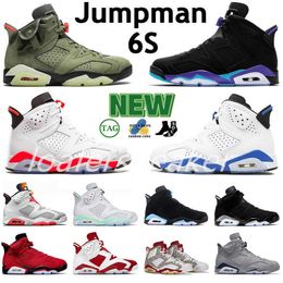 Nieuwe JMPMan 6s Outdoor Sports Basketball Sneakers Cactus Jack Gold Hoops Infrarood Wit Midnight Navy Aqua Donda West DMP Designer Trainers 2023