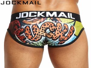 Nieuw Jockmail -merk Sexy Mens Underwear Strops Cuecas Speels gedrukte gay ondergoed Calzoncillos Hombre Slips mannelijk slipje5806116