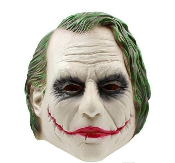 Nueva máscara de Joker, disfraz de payaso de Batman realista, máscara de Halloween, película de Cosplay para adultos, máscara de fiesta de látex de cabeza completa