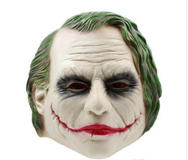 New Joker Mask réaliste Batman Costume Costume Halloween Mask Adult Cosplay Movie Full Head Latex Party Mask5155173