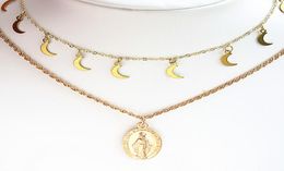 New Julie et les Phantoms Rock Hip Hop Party Girl Girl Fashion Hand Moon Collier Béni Vierge Mary Lucky Pendant Y03092159442