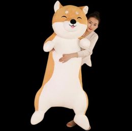 NIEUW JUMBO DIEREN HUSKY PLUSH TOY GIANNS Soft Cartoon Shiba Inu Dog Doll Girl Sleepkussen Cute Gift Decoration 130cm 160 cm DY5081684327