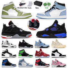 Nuevo Jumpman 1 4 SB Designer Basketball Shoes para hombre Panda 1s High Green Python Denim Black Royal 4S IV Peach Sports Sneakers