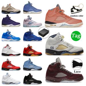 nieuwe Jumpman 5 Basketbalschoenen 5s Olive Heren Runner Metallic Silver Sail Muslin Rood Blauw Runner UNC Aqua Oreo Bred Wings Blauw suède Trainer Aqua Outdoor Sneakers