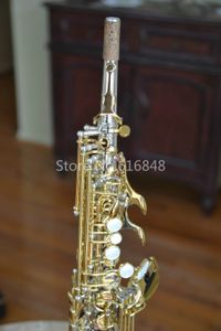 Nieuwe Jupiter JPS-847 B Flat Soprano Saxofoon Messing Muziekinstrument Verzilverd Body Gold Lacquer Key Sax met Case Mondstuk