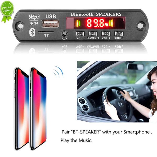 Nouveau kit de voiture Bluetooth Handsfree Car kit MP3 Prise en charge de l'enregistrement FM Radio TF AUX USB Wireless Stereo Receiver MP3 Decoder Board
