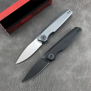 NOUVEAU K 7551 Couteau pliant automatique Point de chute en pierre Blade Gris / Black Poignées en aluminium Facile à transporter Hurting Randonnée Couteau de poche 1660 3655 7550-LANCH 18