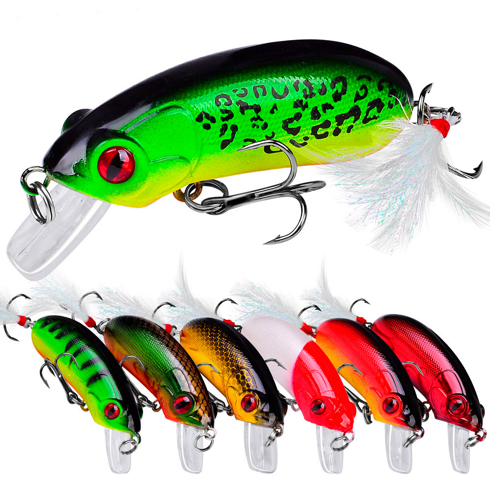 New K1630 6.2cm 10g Hard Minnow Fishing Lures Bait Life-Like Swimbait Bass Crankbait for Pikes/Trout/Walleye/Redfish Tackle with 3D Fishing Eyes Strong Treble Hooks