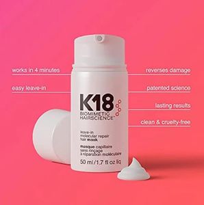 Nouveau K18 sans rinçage K18 réparation moléculaire K18 masque capillaire réparateur pour les dommages causés par l'eau de Javel réparation sans rinçage 50ML